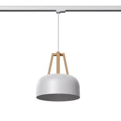 Lampa wisząca CASCO biała/naturalne  drewno E27 4000K 7,5W 690lm