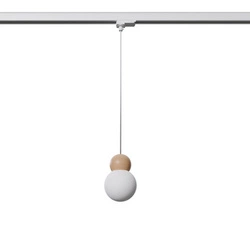 Lampa wisząca PEKKA biała/naturalne  drewno G9 4000K 4,5W 460lm