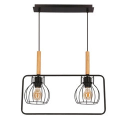 Lampa wisząca czarna Franita nowoczesna 2-punktowa do salonu i sypialni nad wyspę