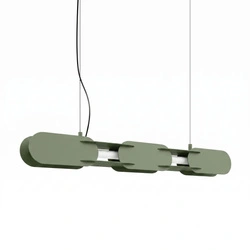 Lampa wisząca CHAIN LED oliwkowa nowoczesna nad wyspę 91 cm