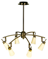 Kroton nowoczesna złota lampa wisząca do salonu i sypialni 6-punktowa szklana CANDELLUX