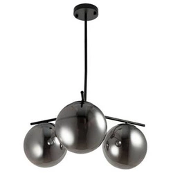 Lampa wisząca kula VENUS-3 szklana szara 60 cm regulowana do salonu i jadalni