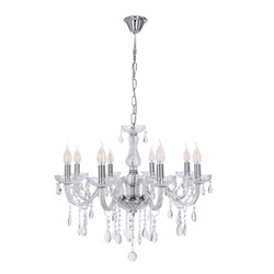 Lampa wisząca kryształowa Cristallo 8-punktowa do salonu i sypialni nowoczesna chrom