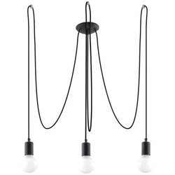 Żyrandol EDISON 3 czarny nowoczesny lampa sufitowa do salonu i jadalni industrialna