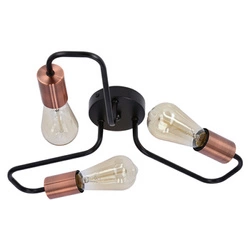 Lampa wisząca Herpe czarna 3-punktowa industrialna lampa sufitowa do salonu lub kuchni