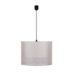 Lampa wisząca Arabesca czarna z kremowym abażurem do salonu i sypialni regulowana