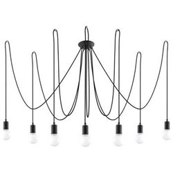 Żyrandol pająk EDISON 7 czarny nowoczesny do salonu, jadalni lub nad stół Sollux