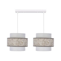 Lampa wisząca Calmi biały 2x40W E27  abażur biały+beżowy