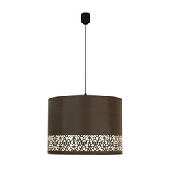 Lampa wisząca Arabesca brązowa z abażurem 33 cm do salonu lub sypialni regulowana