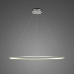 Lampa sufitowa LED okrągła srebrna 100 cm regulowana No. 1 do salonu ALTAVOLA DESIGN