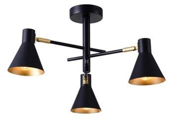 Nowoczesna lampa wisząca Less 3-punktowa czarna metalowa do salonu i nad wyspę
