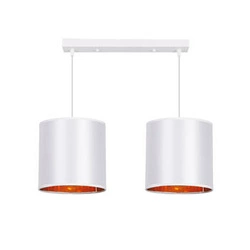 Nowoczesna lampa wisząca Atlanta biała z abażurem do salonu i jadalni regulowana