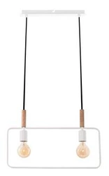 Lampa wisząca Frame biała nowoczesna do salonu i jadalni drewniana CANDELLUX