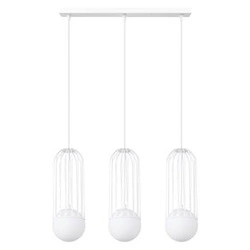 BRINA 3L nowoczesna biała lampa wisząca do salonu i jadalni potrójna SOLLUX