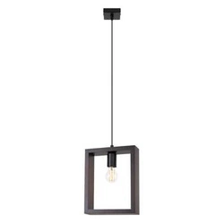 Lampa wisząca ARIES wenge drewniana regulowana do salonu i jadalni nowoczesna 24 cm