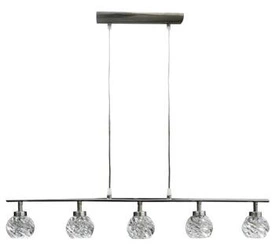 Lampa wisząca Gira 5x40W G9 satyna  nikiel+kryształ