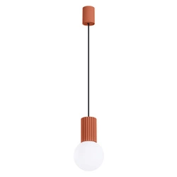 Nowoczesna lampa wisząca kula HALO 1 czerwona do salonu i sypialni SOLLUX LIGHTING