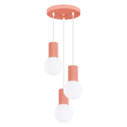 Lampa wisząca HALO 3P nowoczesna szklana brzoskwiniowa do salonu i kuchni