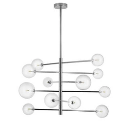Lampa wisząca SOLA chrom 75 cm nowoczesna szklana do salonu i jadalni Step into Design