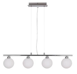 Lampa wisząca Raisa nowoczesna szklana chromowana do salonu i jadalni 4-punktowa