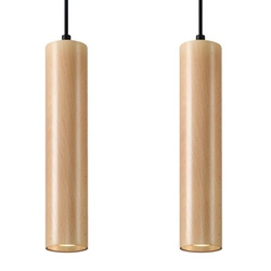Lampa wisząca drewniana LINO 2 nowoczesna do salonu i kuchni nad wyspę Sollux