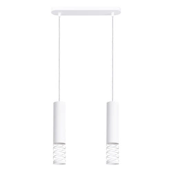Lampa wisząca LAMI 2 biała nowoczesna metalowa do salonu, kuchni lub sypialni