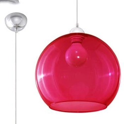 Lampa wisząca kula BALL czerwona szklana nowoczesna do salonu, kuchni, nad wyspę