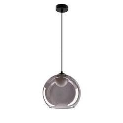 Nowoczesna lampa wisząca kula Brin czarna szklana do salonu i nad stół regulowana