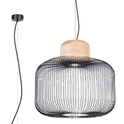 Lampa sufitowa GABBIA 55 czarna industrialna nad stół do salonu i jadalni