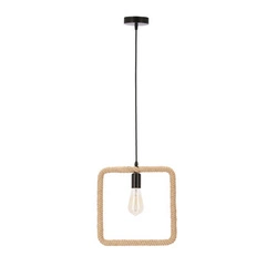 Lampa wisząca Quadro czarna i beżowa regulowana do salonu i sypialni nowoczesna