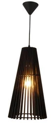 Lampa wisząca Osaka czarna drewniana do salonu i jadalni boho pojedyncza 22,5 cm