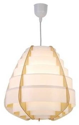 Lampa sufitowa boho Nagoja beżowa drewniana pojedyncza do salonu i jadalni Ledea