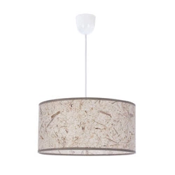 Lampa wisząca Papirus beżowa nowoczesna do salonu i jadalni z abażurem tkaninowym