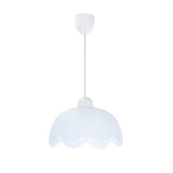 Lampa wisząca Bratek biała szklana nowoczesna do salonu i sypialni łatwe czyszczenie