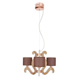 Lampa wisząca Ambrosia 3 nowoczesna LED z abażurem miedziana do salonu i jadalni