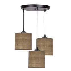 Lampa wisząca Legno 3-punktowa orzechowa do salonu i jadalni nowoczesna 40 cm