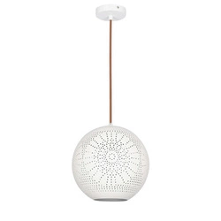 Lampa wisząca kula Bene 25 biała metalowa regulowana do salonu i kuchni industrialna