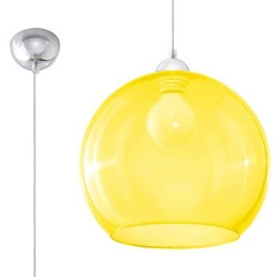 Lampa wisząca kula BALL żółta nowoczesna do salonu, kuchni, jadalni lub nad wyspę