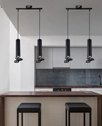 Lampa wisząca Tuba czarna nowoczesna 2-punktowa regulowana do kuchni i salonu 30 cm