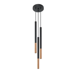 Lampa wisząca Mozaica 3-punktowa czarna miedziana do salonu kuchni jadalni nad wyspę