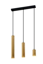 Lampa wisząca Tubo czarna 3-punktowa nowoczesna nad stół do jadalni i kuchni