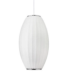 Lampa wisząca SILK BARREL biała 60 cm nowoczesna regulowana do salonu i jadalni