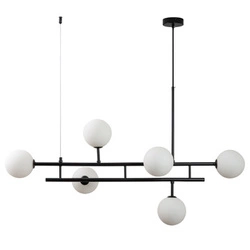 Lampa wisząca MODERNO DUO czarna szklana 100 cm do salonu i nad stół regulowana