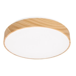 Plafon LED okrągły do salonu FIGARO 38cm nowoczesny efekt drewna pilot CANDELLUX