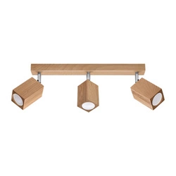 Plafon drewniany KEKE 3 dąb nowoczesny plafon do salonu, kuchni i sypialni 45 cm