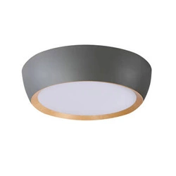 Plafon sufitowy LED Abruzzo szary z drewnem 24W nowoczesny do salonu i sypialni
