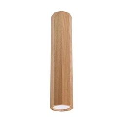 Plafon drewniany Zeke dąb nowoczesny do salonu kuchni lub sypialni GU10 tubowy 30 cm