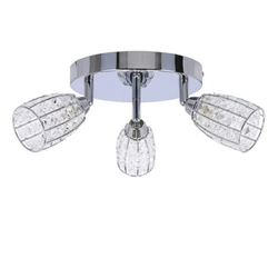 Plafon nowoczesny Shiba chromowy z kryształkami do salonu i sypialni 30 cm CANDELLUX