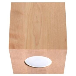 Plafon sufitowy drewniany QUAD Sollux minimalistyczny kwadratowy do salonu 10x10 cm