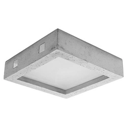 Plafon sufitowy LED RIZA kwadratowy betonowy szary 33 cm nowoczesny do salonu SOLLUX